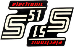 OEM Standard Írás S51 Elektronikus fólia / matrica fekete-piros 2 db Simson S51 készülékhez OEM Standard Váz, idomok és járműkiegészítők Matricák és járműdekoráció Egyéb matricák és dekorációs elemek