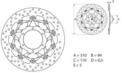 BREMBO Oro Lengőféktárcsa - 78B40867 BREMBO Fékrendszer és alkatrészei Fékbetétek, fékpofák és féktárcsák Féktárcsák