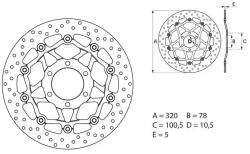 BREMBO Oro Lebegő Féknyereg - 78B40874 BREMBO Fékrendszer és alkatrészei Fékbetétek, fékpofák és féktárcsák Féktárcsák