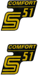 OEM Standard Írás S51 Comfort fólia / matrica fekete-sárga 2 db Simson S51 készülékhez OEM Standard Váz, idomok és járműkiegészítők Matricák és járműdekoráció Egyéb matricák és dekorációs elemek