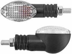 Replay univerzális irányjelző, mini ovális, átlátszó-fekete, BA9S izzóval (pár) (H 75 mm - M 28 mm - Sz 38 mm) REPLAY Elektromos alkatrészek Világítás és fényjelzés Izzók Jelző- és műszerizzók BA9s bajonettz