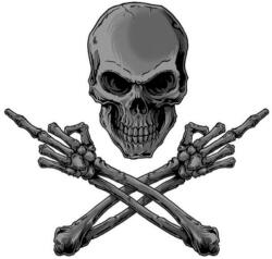 Lethal Threat MINI MIDDLE FINGER SKULL matrica (60x80 mm) LETHAL THREAT Váz, idomok és járműkiegészítők Matricák és járműdekoráció Egyéb matricák és dekorációs elemek