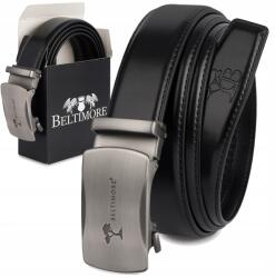 Beltimore Férfi bőr Öv casual öltönynadrághoz, automata, fekete, Beltimore (A50black_145)