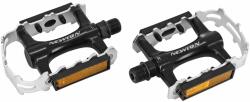 NEWTON alumínium MTB pedál, fekete, ezüst ketreccel, 9/16" csapágyas (pár) NEWTON Egyéb járművek Kerékpározás Kerékpár-alkatrészek Kerékpár-pedálok