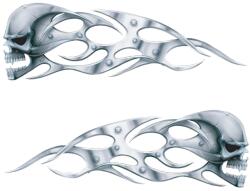 Lethal Threat Skull Chrome matrica (70x110 mm) (LT55012) LETHAL THREAT Váz, idomok és járműkiegészítők Matricák és járműdekoráció Egyéb matricák és dekorációs elemek