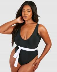 Boohoo Fekete Sima Egyrészes Fürdőruha Boohoo Vállpántokkal 46