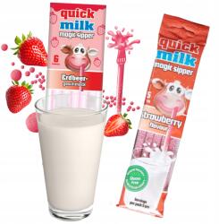 Quick Milk Ízesített szívószálak Quick Milk tejhez eper ízben 5 db (5996071650655)
