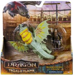 Spin Master Set de joaca How to Train Your Dragon Trial of Flame - Dragon Rumblehorn si figurina Stoick (6075559) Figurina