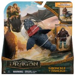 Spin Master Set figurine Dragon Gronckle si Viking Fishlegs How to Train Your Dragons (6072587_20151276) Figurina