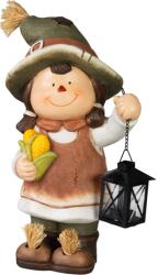 MagicHome Decoratiune MagicHome Nature fetita cu porumb si lanterna, magnezie, 41 cm (8092403)