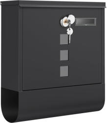 SONGMICS Cutie postala metalica SONGMICS cu suport ziare, vizor si încuietoare, neagra (EZ-GMB020B02)