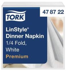 Tork Szalvéták, iparilag komposztálható, 1/4 hajtogatású, 1 rétegű, 39x39 cm, Prémium, TORK "LinStyle", fehér, 50 db