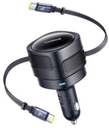 Baseus Enjoyment Max autós töltő USB-C/USB-C 60W kozmikus fekete 6932172682576