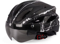 Fixato Casca protectie Bicicleta/Trotineta Electrica FIXATO, Viziera detasabila, Aerodinamica, Disipare buna a caldurii si Ventilatie eficienta, Dimensiune reglabila 54-62cm, Negru cu Alb (casca-bicicleta-3-