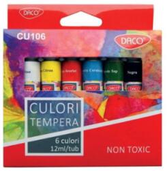 Daco Vopsea Tempera DACO, 6 Culori/Set, 12 ml/Tub, Multicolor (6423533021504)