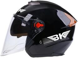 Fixato Casca Moto/Scuter FIXATO BK, Vizieră Dublă, Protecție UV, Ventilație Superioară, marime universala 54-59cm, Negru lucios (casca-001-negru-lucios)