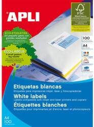 APLI Etikett címke, 99, 1 x 38, 1 mm, kerekített sarkú, univerzális, 14 címke/ív, 100 ív/doboz APLI (02419) - cartridge