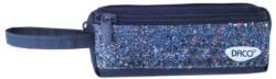 DACO Penar Tip Borseta DACO cu Paiete, 18x7.5x2.5 cm, Doua Fermoare, Poliester, Albastru (6425871031825) Penar