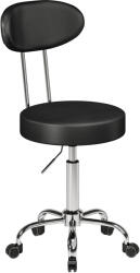 HomCom Scaun Reglabil Rotativ a 360°con Spătar Și Șezut Tapițate, Negru | Aosom Romania (503-038V00BK)