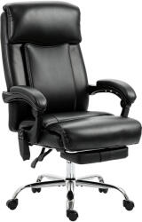 HOMCOM Scaun de birou cu masaj vibrant și încălzire, scaun ergonomic din PU cu înălțime reglabilă, Negru | Aosom Romania (921-987V90BK)