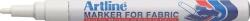 Artline Marker ARTLINE for Fabric, pentru marcat pe material textil, corp metalic, varf rotund 1.2mm - alb (EKC-1-WH) - forit