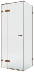 NEW TRENDY Eventa Copper Brushed cabină de duș 90x80 cm dreptunghiular cupru periat/sticlă transparentă EXK-8010 (EXK8010)