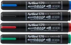 Artline Permanent marker ARTLINE 170 Eco Green - Dry safe 2 weeks, corp plastic, varf rotund 2.0mm, 4 cul/se (EK-170/EC-4W)