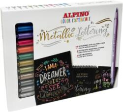 Alpino Set caligrafie 12 markere metalice cu 2 capete, ALPINO Color Experience (MS-AR010701)