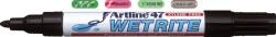 Artline Marker ARTLINE 47, pentru suprafete umede, corp metalic, varf rotund 1.5mm - negru (EK-47-BK) - forit