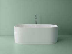 Marmite Cada baie freestanding compozit Marmite Lagon, 167 cm, ovala, alb lucios, cu preaplin (641275171103)