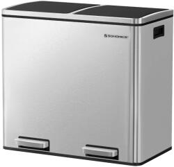 Brius Cos de gunoi din inox cu 2 compartimente colectare selectiva, cu galeti interioare, 2x24 litri, argintiu (EZ-LTB48NL) Cos de gunoi