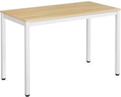 Brius Birou pentru calculator, cadru metalic, design modern si minimalist, 120x60x75 cm, alb cu blat stejar (EZ-LWD64N)