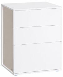 Brius Noptiera cu 3 sertare, constructie robusta cu design modern minimalist, 45x35x59 cm, alb mat (EZ-LET778W01)
