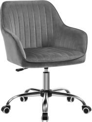 Brius Scaun de birou rotativ din catifea, reglabil pe inaltime, 64x62x84-94 cm, maxim 120 kg, gri (EZ-OBG012G01)