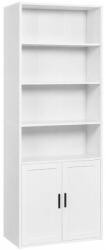 Brius Biblioteca ingusta cu 6 niveluri si dulap, raft pentru carti si decoratiuni, PAL si MDF, 60x24x175 cm, alb (EZ-LBC402W01) Raft