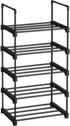 Brius Raft pentru pantofi 5 niveluri, suport metalic modular, pana la 10 perechi incaltaminte, 45x30x90 cm, negru (EZ-LSA005B02) Pantofar