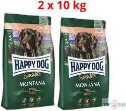 Happy Dog 2x10kg Sensible Montana Lóhússal