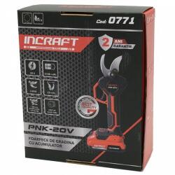  20V-os INCRAFT PNK-20V akkumulátoros kerti olló - két akkumulátorral