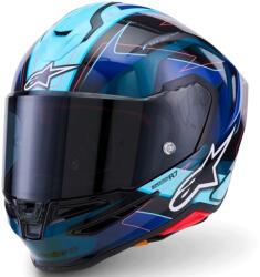 Alpinestars Cască integrală de motocicletă Alpinestars S-R7 Kinetis negru-albastru-roz fluo-alb (AIM140-2869)