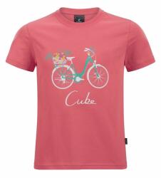 CUBE Tricou copii CUBE Organic Floral Bike, coral (L)