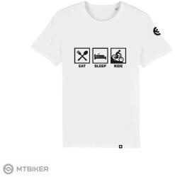 MTBIKER Tricou MTBIKER EAT SLEEP RIDE, alb (S)