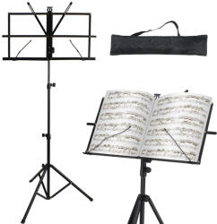 Verk Group Állítható magasságú, összecsukható kottatartó állvány tokkal, 130 cm (27054)