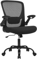 SongmicsHome ERGO irodai szék felhajtható kartámaszokkal, max. 120 kg, fekete SongmicsHome