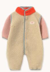 Tinycottons bébi polár rugdalózó COLOR BLOCK SHERPA ONE-PIECE - bézs 86