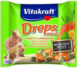 Vitakraft Mini Drops jutalomfalat sárgarépával és gyermekláncfűvel 40 g - falatozoo