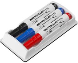 3M POSTIT Tábla- és flipchart marker készlet tartóban, 1-3 mm, kúpos, ICO "11 XXL", 3 különböző szín +táblatörlő (TICPLSZ)