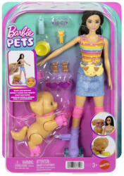 Mattel Barbie kutyasétáltó görkoris szett - barna baba 36794