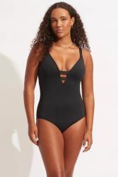 Seafolly egyrészes fürdőruha női Deep V - fekete XS