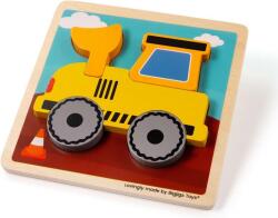 Bigjigs Toys Magasított Puzzle Fából - Munkagép (BJ34058) - liliputjatek