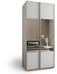 Luxeon 4 ruhásszekrény tükörrel 120x246x61 - fehér/ezüst (10000017184)